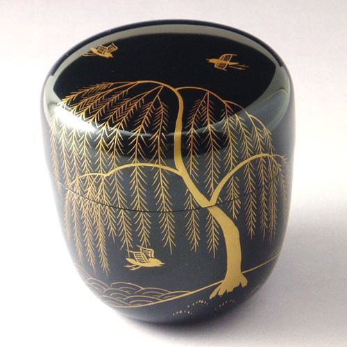 茶道具 祥斎作 宗博作 鳥蒔絵 竹香合 共箱 M R5720 茶道具 祥斎作 宗博