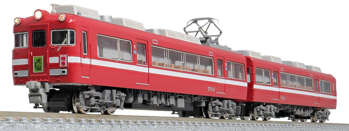 31819＞名鉄7700系 白帯車1990（妻面窓付き）基本2両編成セット（動力