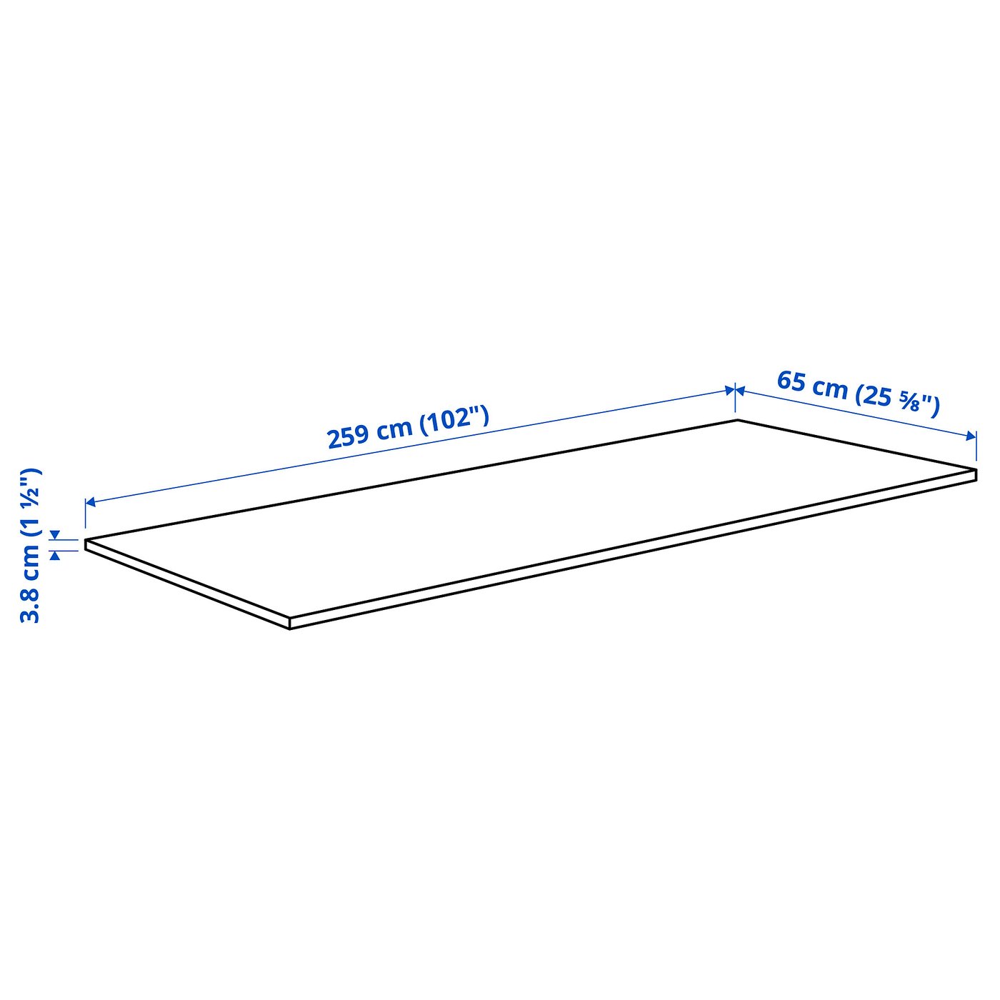 KARLBY カールビー ワークトップ, ウォールナット, 突き板, 259x65x3.8