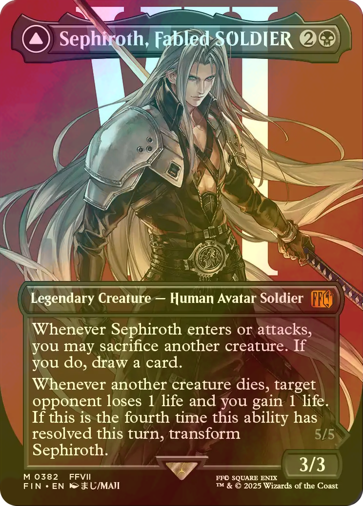 MTG 威名のソルジャー、セフィロス ボーダーレスfoil 日本語版 威名の