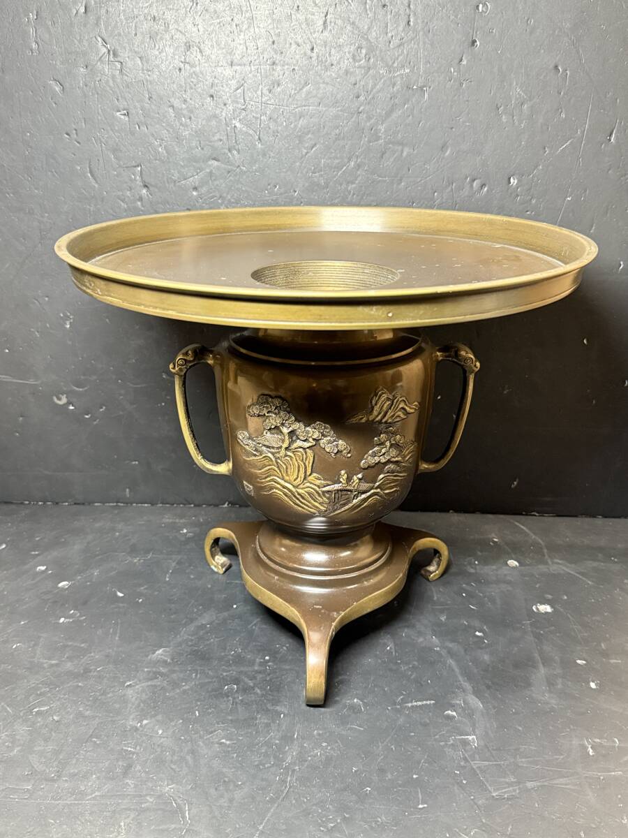 薄端 花器 置物 金属工芸 華道具 Yahoo!オークション -「薄端花器」の