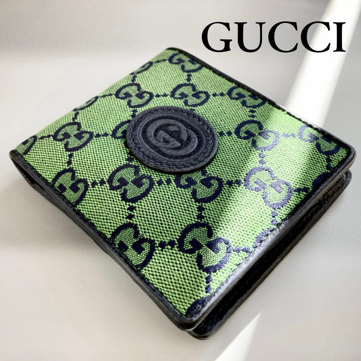 GUCCI グッチ 二つ折り財布 GGキャンバス 小型 コンパクト 軽量