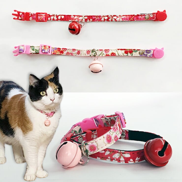 和風ひな祭り(藍色)わんちゃん猫ちゃん用首輪 襟つき首輪、ハロウィン