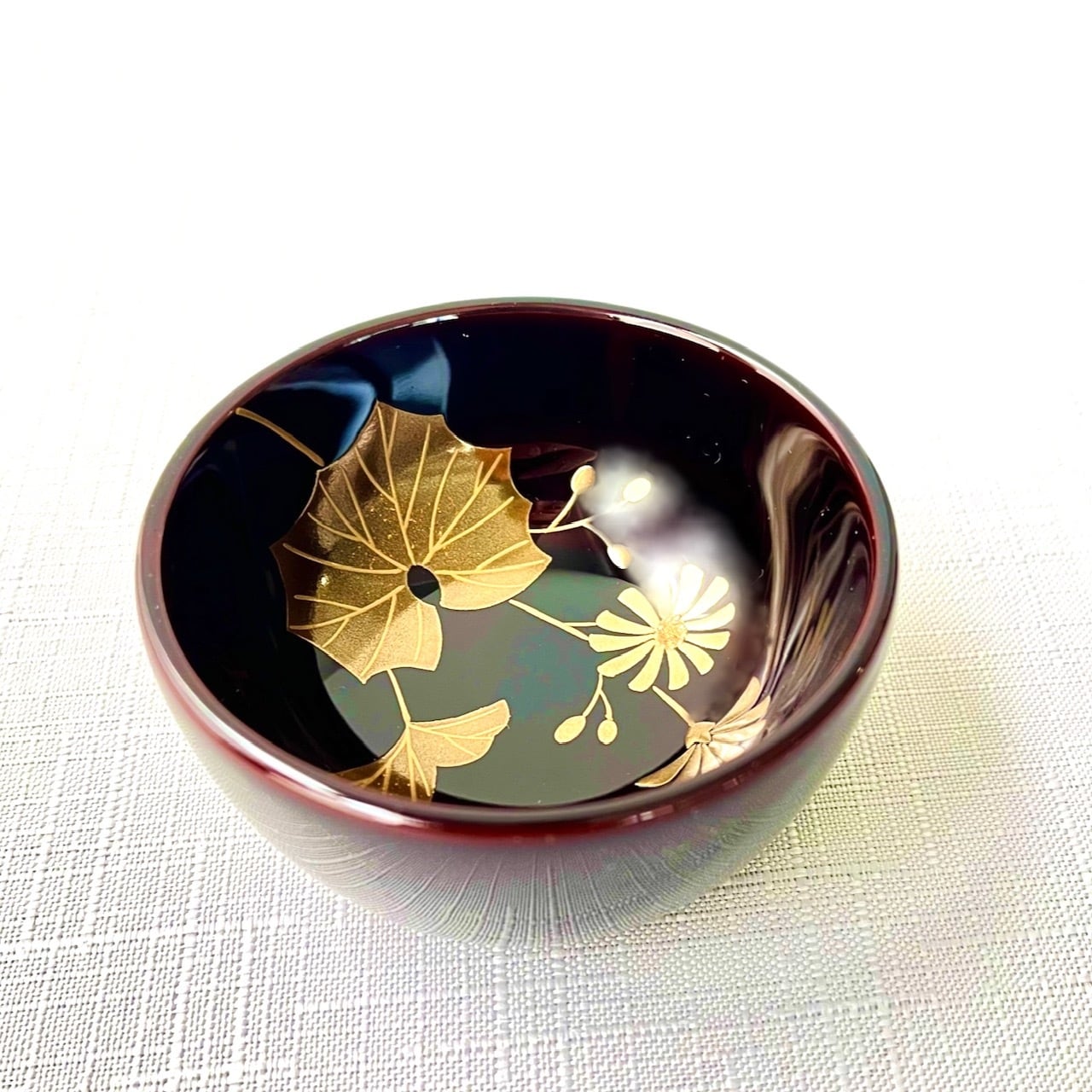 閑】明治期 輪島塗 極上 金蒔絵『飛鶴』 盃台/三ツ組盃 揃