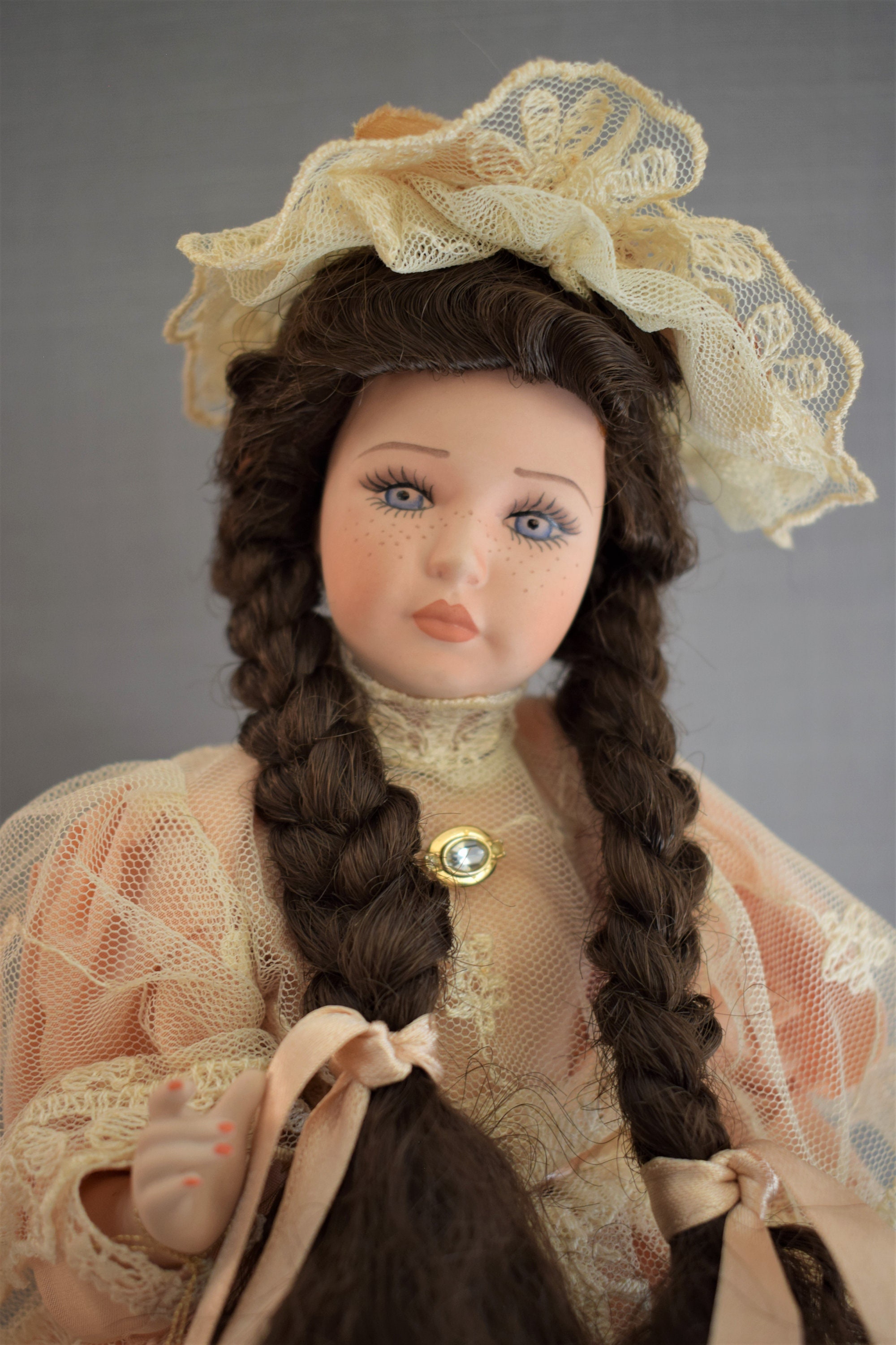 Creazioni Marigio,italy, Biscuit Porcelain Jointed Doll With