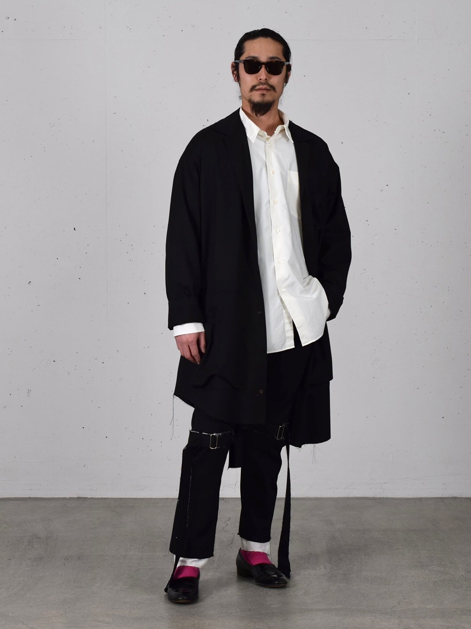 18ss 美品□sulvam□シアサッカー ボンテージ パンツ サルエル調 M