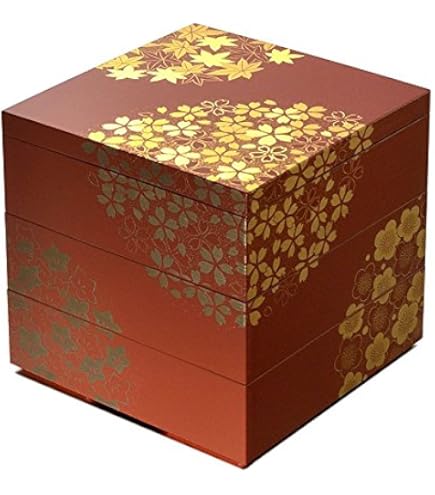 Amazon｜北市漆器店 市松GOLD5.0三段重(黒) KZ2585A｜重箱 オンライン通販