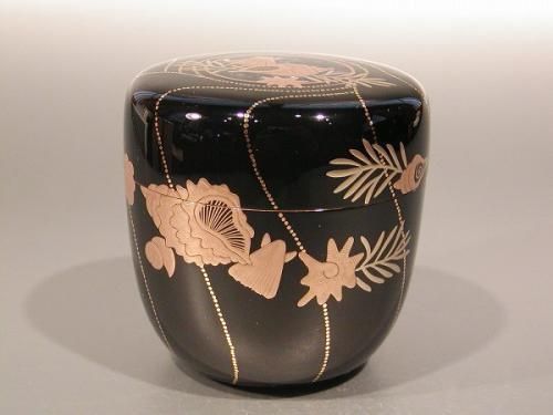 大棗 海松貝（みるがい）蒔絵 内銀地、 二代 鈴木光入作 - 茶道具 販売
