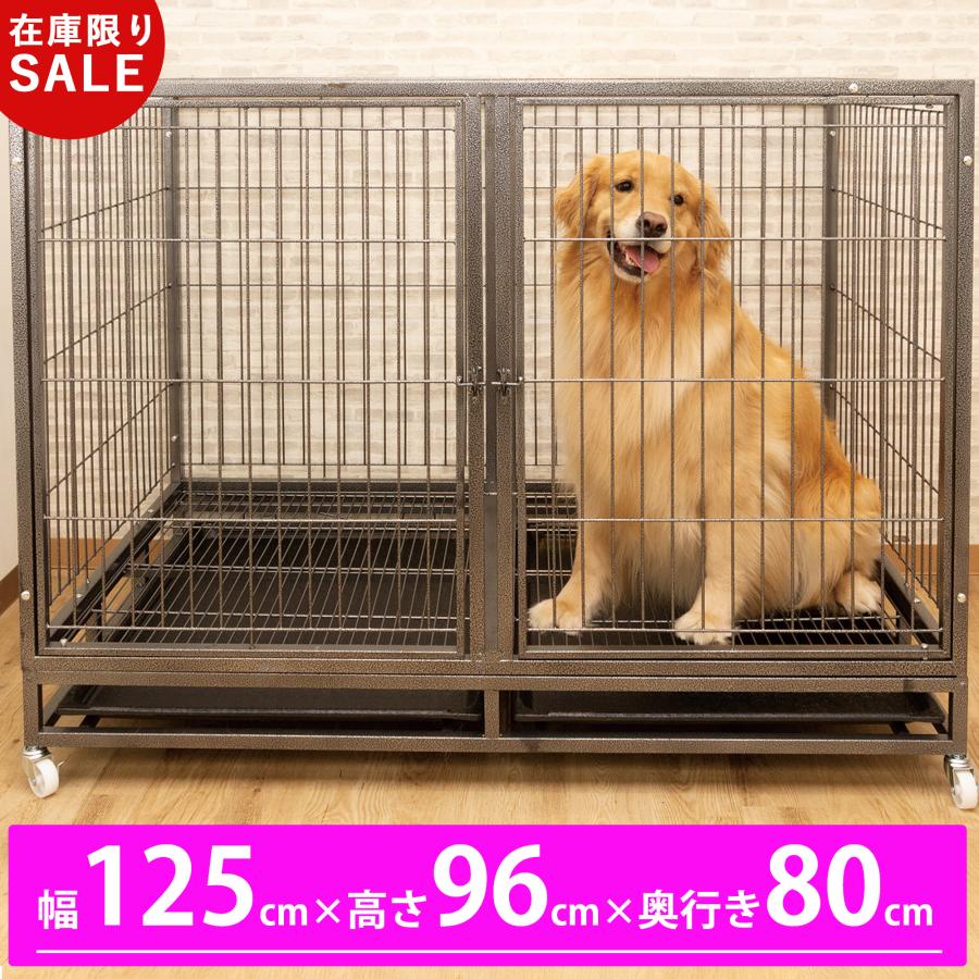 大型犬ケージ 中型犬ケージ ペットケージ 犬用ゲージ キャスター 屋根