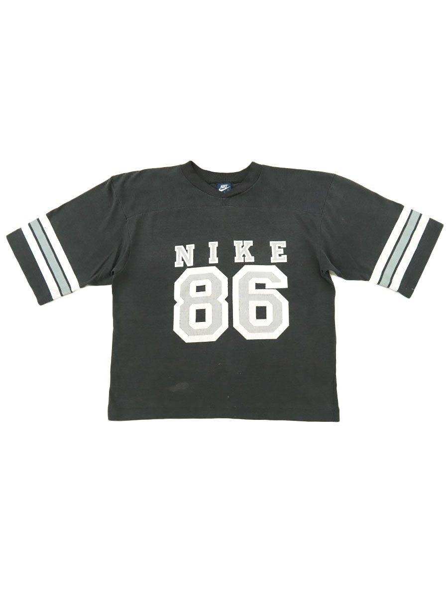 70's~80's sportswear フットボールTシャツ ネイビー キャラ 70's~80's