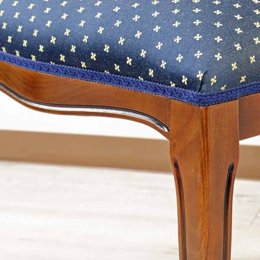 Amazon｜イタリア ダイニングチェア ブルー 木製 完成品 猫脚 CH-BLUE