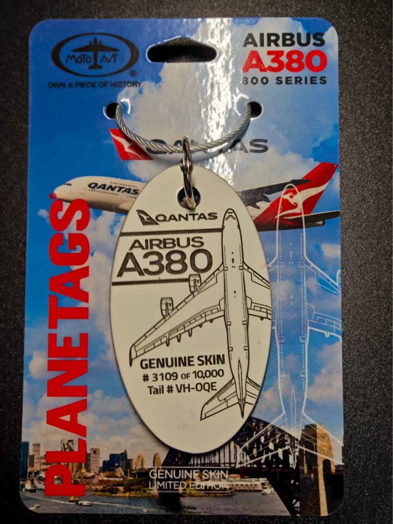 Qantas Planetags A380-842 分厚い Qantas® A380 VH-OQE PlaneTags – MotoArt PlaneTags