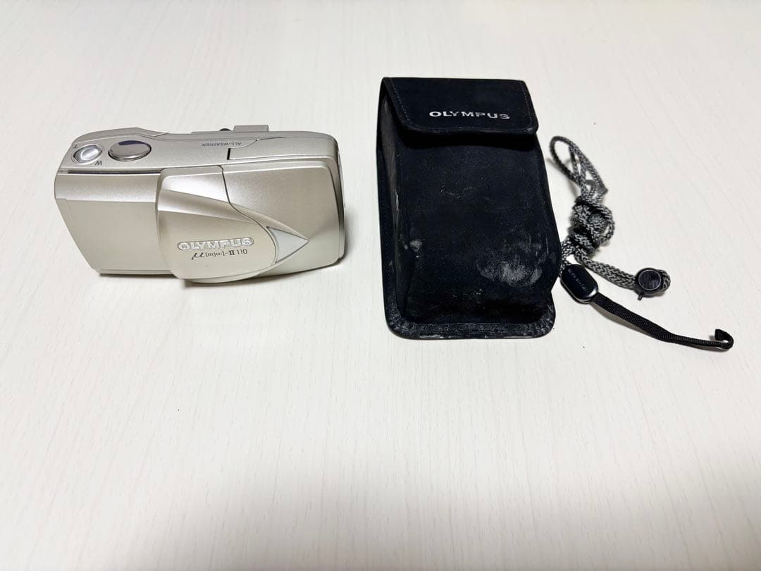良品OLYMPUS μ-Ⅱ 110 コンパクトフィルムカメラ　ケース付き オリンパス ミュー OLYMPUS μ Ⅱ 110 フィルムカメラ カバー付き