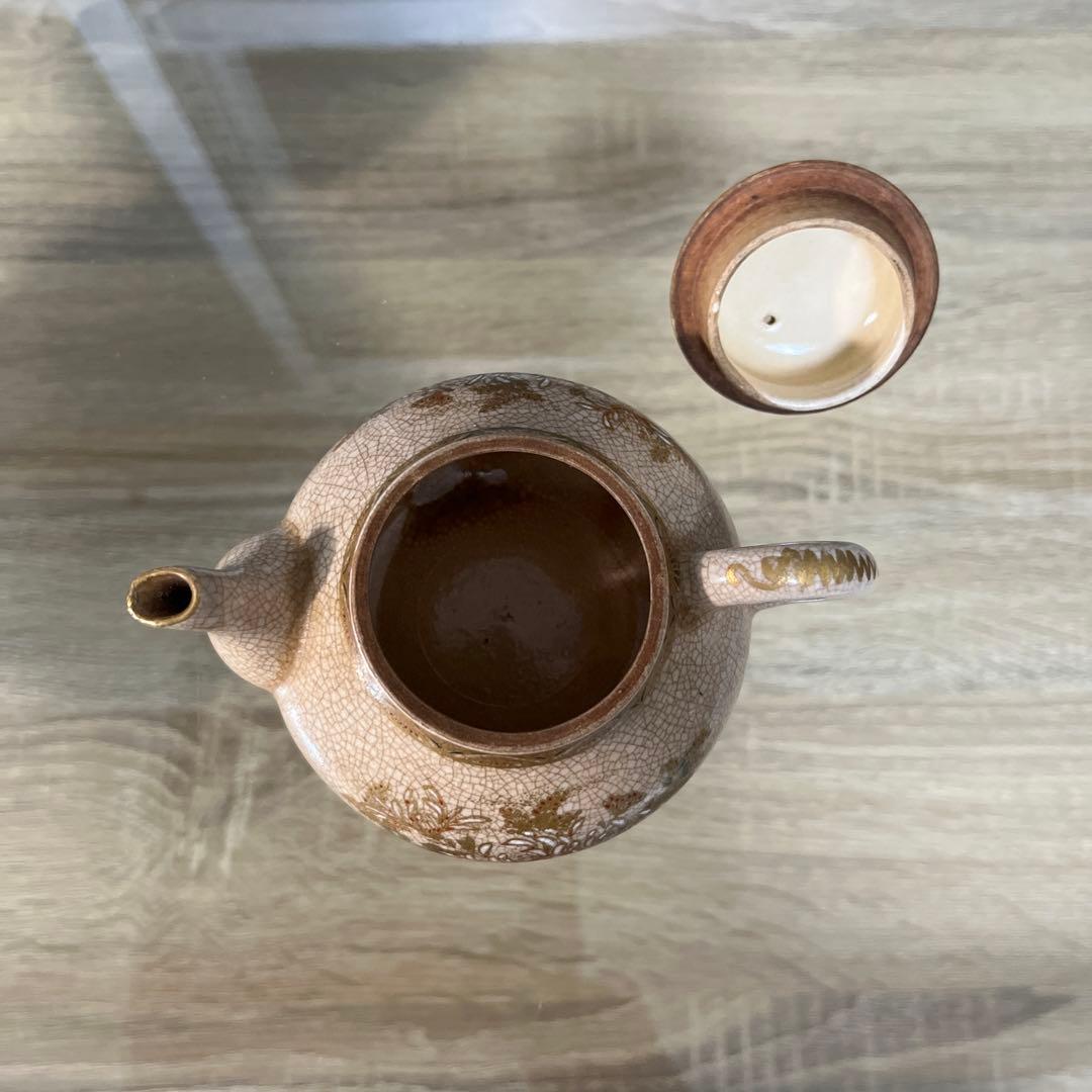 骨董 古薩摩 薩摩焼 精密絵付け 画作品 急須 茶器 湯呑み 各1客2