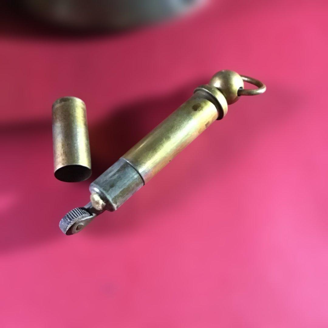 大珍品 白銅地据紋象嵌 香炉 アンティークライター付 昭和初期 B3