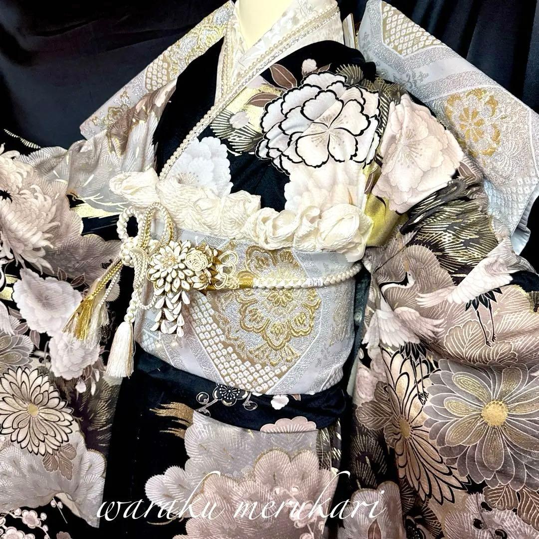 ♦︎ かなり珍しい御色味振袖♦︎金彩加工♦︎豪華刺繍♦︎鶴牡丹菊紋♦︎成人式♦︎フルオーダー ♦︎臙脂色振袖♦︎金彩加工♦︎豪華刺繍♦︎鶴牡丹菊紋♦︎成人式