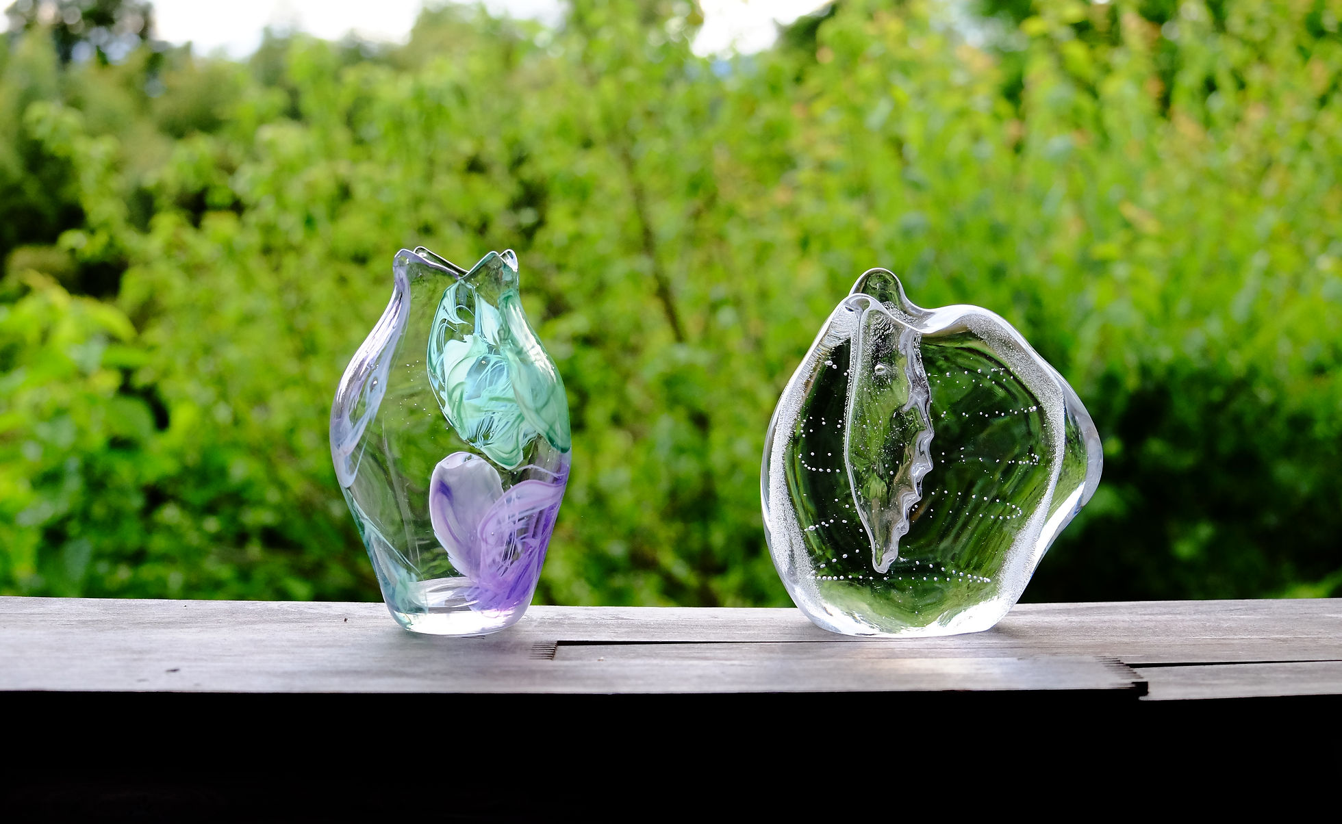 作家物 小西 晃 ガラス工芸 吹きガラス 金彩 作家物 小西 晃 ガラス